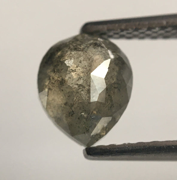 1.34 Ct Pear Shape Yellowish Gray Natural loose diamond 7.08 mm X 5.87 mm x 3.73 mm Rose Cut Natural Loose Diamond use for jewellery SJ49/16