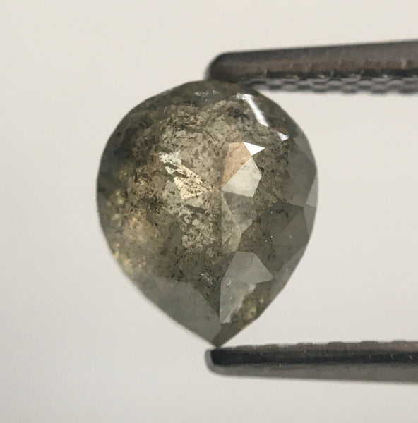 1.34 Ct Pear Shape Yellowish Gray Natural loose diamond 7.08 mm X 5.87 mm x 3.73 mm Rose Cut Natural Loose Diamond use for jewellery SJ49/16