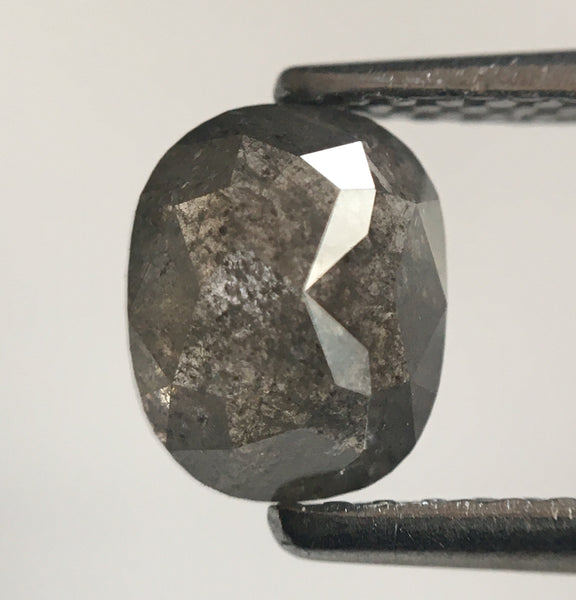 1.20 Ct Gray Oval Shape Rose cut Natural Loose Diamond, 6.67 mm X 5.36 mm X 3.49 mm Beautiful Natural Loose Diamond SJ49/19