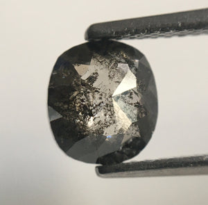 1.09 Ct Natural Loose Diamond Oval Shape Salt and Pepper Grey Rose cut 7.00 mm x 6.25 mm x 2.74 mm Rustic Natural Loose Diamond SJ49/21
