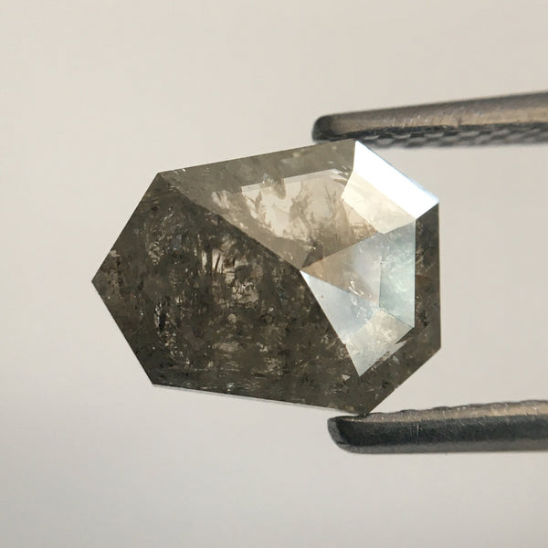 1.24 Ct Genuine Fancy Grey Color Geometric shape Natural Diamond, 8.51 mm X 6.69 mm X 2.21 mm Natural Loose Diamond SJ49/26