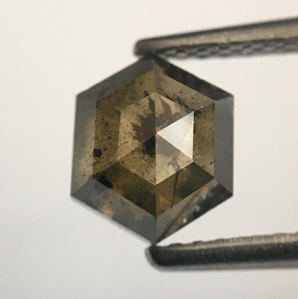 1.38 Ct Fancy Brown Hexagon Shape Natural Loose Diamond, 6.98 mm X 5.75 mm X 3.90 mm Loose diamond Use for Jewellery making SJ49/34