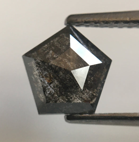 Genuine 1.34 Dark Gray Color Geometric shape Natural Loose Diamond, 7.28 mm X 7.83 mm X 2.87 mm Natural Loose Diamond SJ49/37