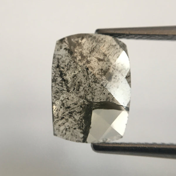 2.01 Ct Oval Shape Rose Cut Gray Natural loose Diamond, 10.89 mm X 7.93 mm X 1.84 mm Rusty Translucent Rose Cut Slice Diamond SJ49/56