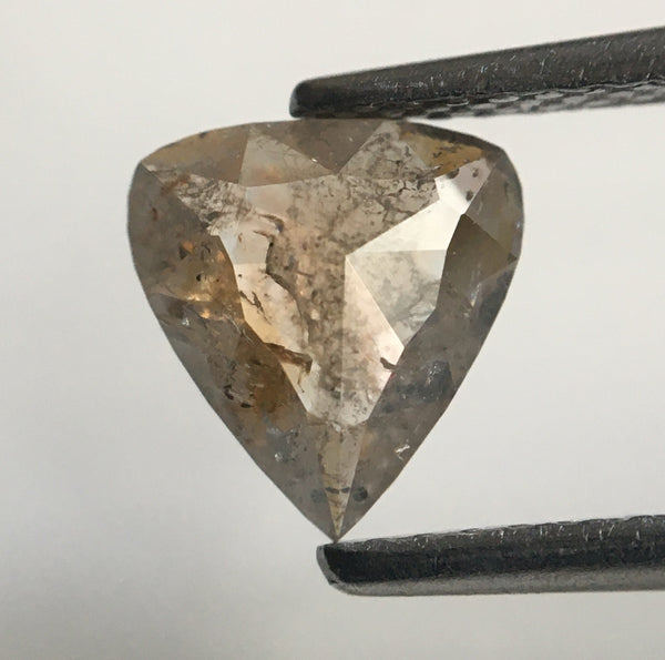0.86 Ct Pear Shape Fancy Brownish Gray Cut Natural Loose Diamond, 7.46 mm X 7.04 mm X 2.13 mm Rose Cut Pear Natural Loose Diamond SJ49/66