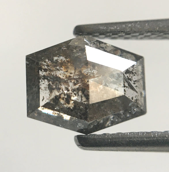 1.19 Ct Hexagon Shape Natural Loose Diamond, 7.40 mm X 6.14 mm X 2.74 mm Brownish Gray Hexagon Cut loose diamond Use for Jewellery SJ49/67