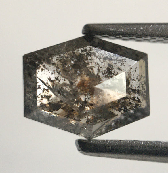 1.19 Ct Hexagon Shape Natural Loose Diamond, 7.40 mm X 6.14 mm X 2.74 mm Brownish Gray Hexagon Cut loose diamond Use for Jewellery SJ49/67