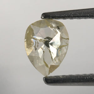 0.44 Ct Light Yellow Rose Cut Pear Shape Loose Natural Diamond, 6.48 mm X 4.99 mm X 1.62 mm Fancy Color Natural Loose Diamond SJ50/28