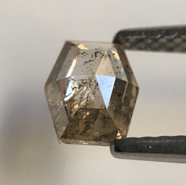 0.62 Ct Fancy Brown Hexagon Shape Natural Loose Diamond, 6.07 mm X 4.98 mm X 2.19 mm Hexagon loose diamond Use for Jewellery SJ50/35