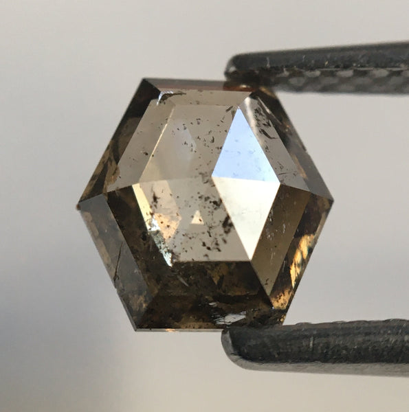 0.76 Ct Fancy Brown Hexagon Shape Natural Loose Diamond, 6.39 mm X 6.25 mm X 2.23 mm Hexagon loose diamond Use for Jewellery SJ50/38