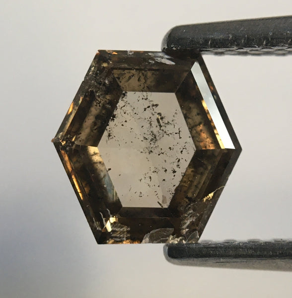 0.76 Ct Fancy Brown Hexagon Shape Natural Loose Diamond, 6.39 mm X 6.25 mm X 2.23 mm Hexagon loose diamond Use for Jewellery SJ50/38