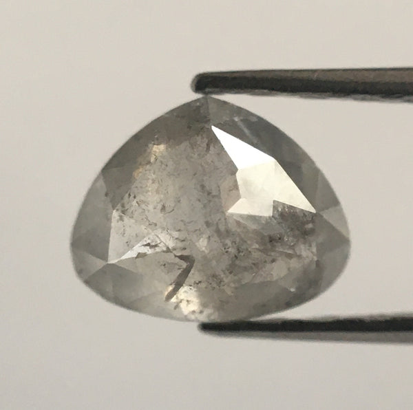 0.66 Ct Pear Shape Grey Rose Cut Natural Loose Diamond, 4.72 mm x 5.84 mm x 2.92 mm Fancy Gray Shape Natural Diamond SJ52/06