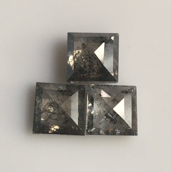 0.62 Ct 3 Pcs Grey Square Shape Natural Loose Diamond, 3.25 mm to 3.39 mm X 1.42 mm to 1.92 mm Loose Diamond SJ52/22