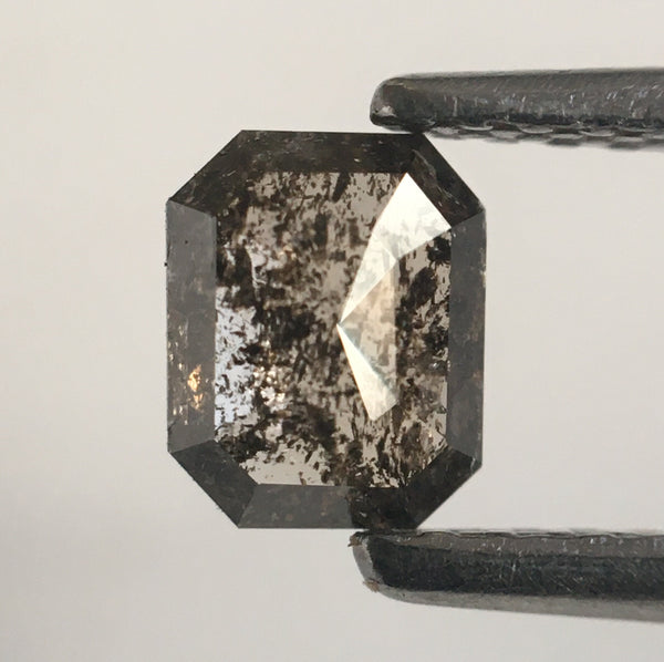 0.38 Ct Dark Grey Emerald Shape Natural Loose Diamond, 5.31 mm X 4.31 mm X 1.66 mm Emerald Shape Natural Loose Diamond SJ52/41
