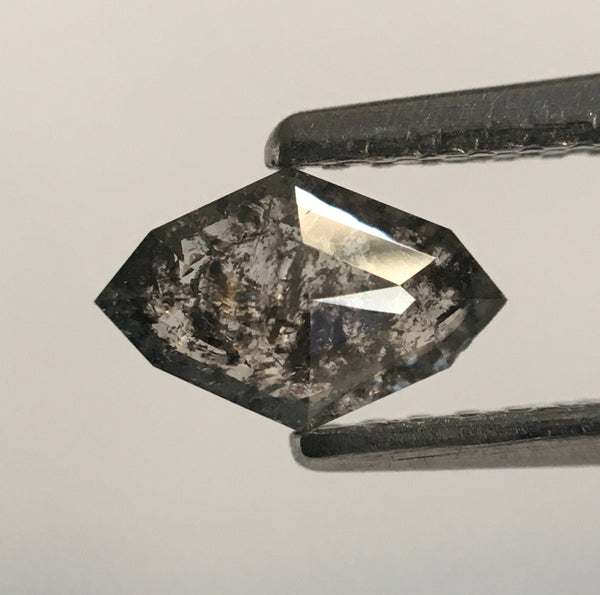 0.42 Ct Modified Marquise Shaped Natural Loose Diamond 6.76 mm x 4.34 mm X 1.95 mm Salt and Pepper Rose Cut Loose Diamond SJ52/68