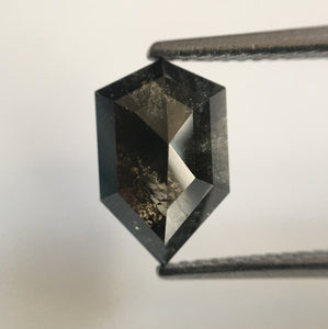 2.14 Ct Fancy Shape Dark Gray Black Color Natural Loose Diamond, 10.35 mm X 6.57 mm X 3.82 mm shield shape Natural Loose Diamond SJ54/20