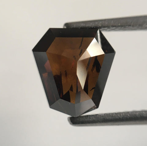 2.10 Ct Fancy Shape Cognac Brown Color Natural Loose Diamond, 8.13 mm X 7.48 mm X 4.29 mm shield shape Natural Loose Diamond SJ54/44