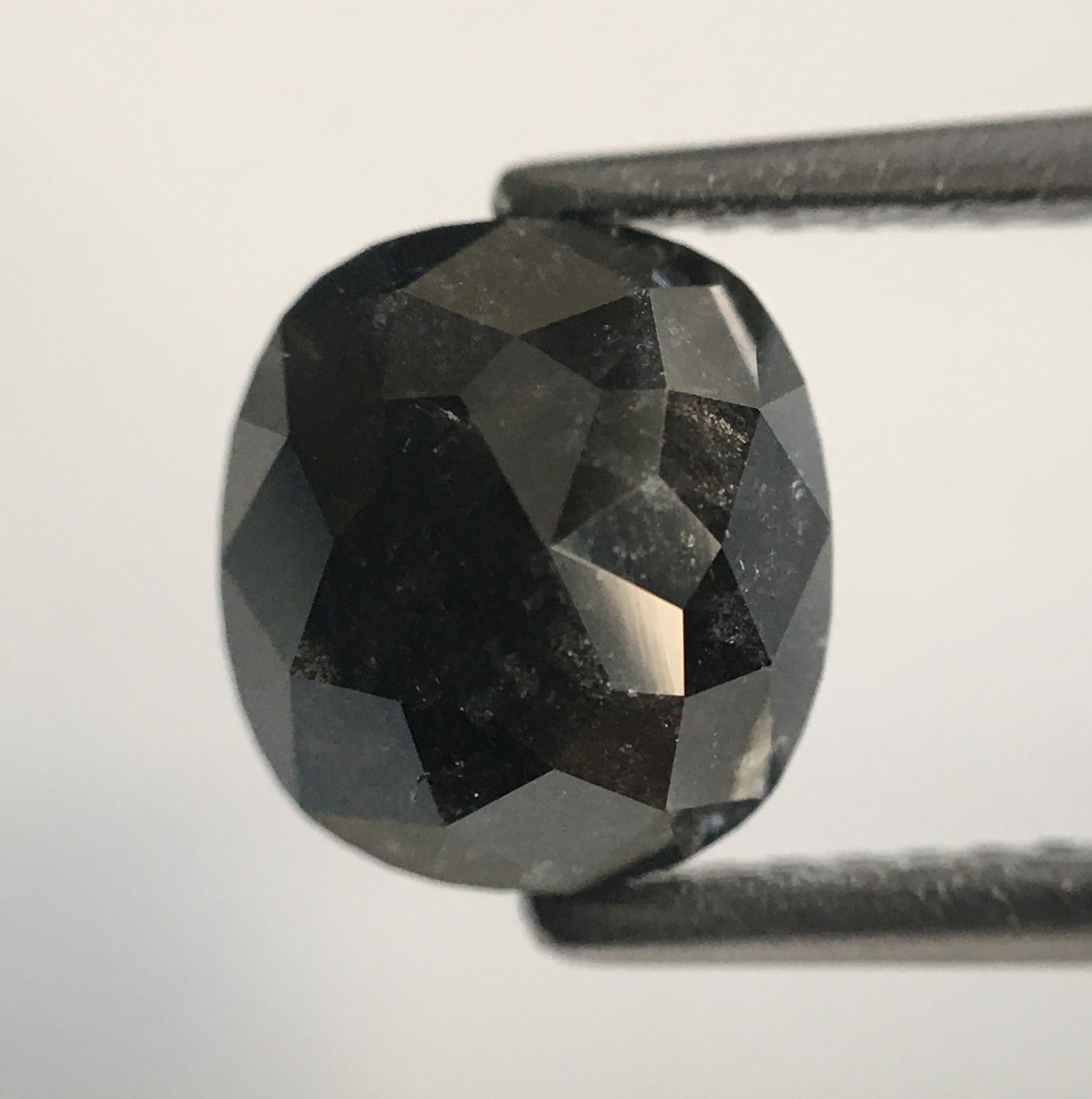 2.24 Ct Oval Cut Black Color Natural Loose Diamond, 7.65 mm X 6.97 mm X 4.40 mm Black Oval Shape Rose Cut Natural Loose Diamond SJ54/50
