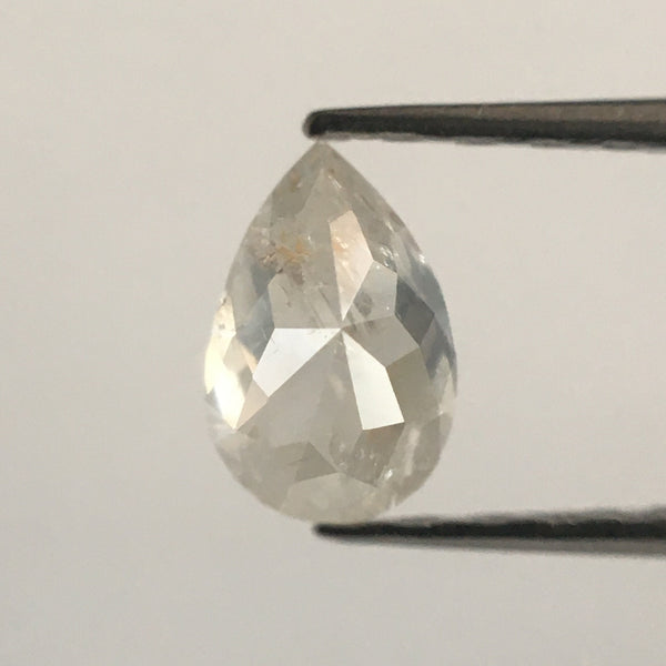 0.42 Ct Light Gray Pear shape loose natural diamond, 5.63 mm X 3.69 mm X 2.51 mm Light Grey Rose Cut Pear Natural Loose Diamond SJ52/08