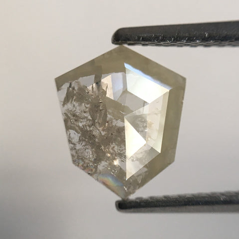 0.93 Ct Hexagon Shape Gray Color Natural Loose Diamond, 8.96 mm x 7.61 mm X 1.66 mm Geometry Shape Natural Loose Diamond SJ55/41