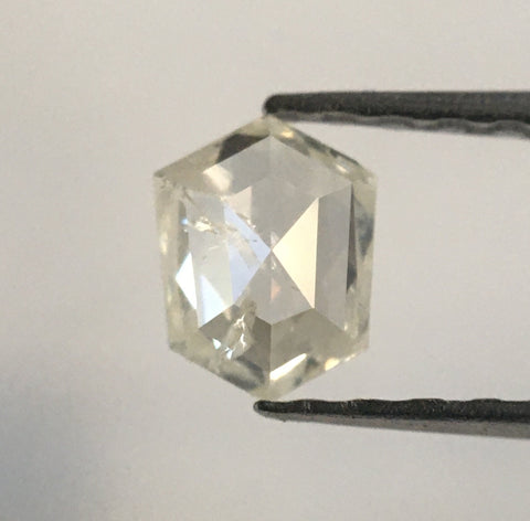 0.40 Ct Hexagon Shape light grey Natural Loose Diamond, 5.48 mm X 4.23 mm X 1.99 mm Natural Faceted Hexagon Rustic Diamond SJ52/30