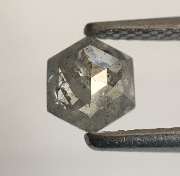 0.45 Ct Hexagon Shape Gray Color Natural Loose Diamond, 5.53 mm x 4.77 mm X 2.08 mm Geometry Shape Natural Loose Diamond SJ55/45