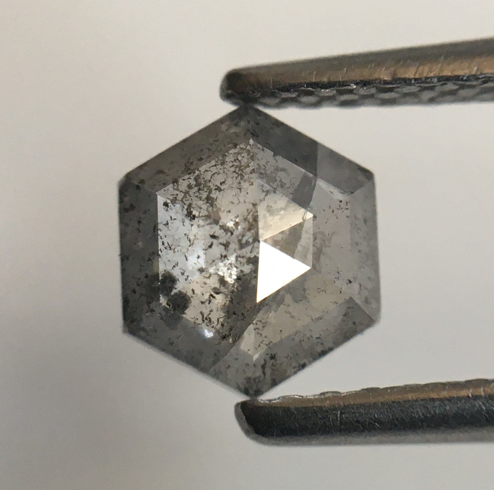 0.59 Ct Hexagon Shape Gray Color Natural Loose Diamond, 6.07 mm x 5.26 mm X 2.26 mm Geometry Shape Natural Loose Diamond SJ55/47