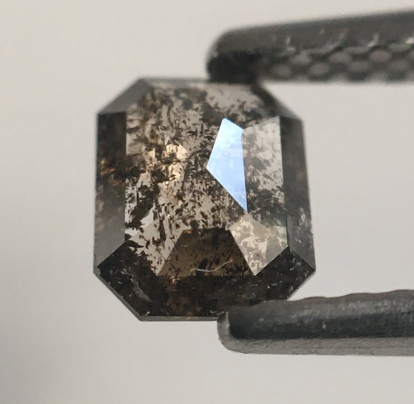 0.38 Ct Dark Grey Emerald Shape Natural Loose Diamond, 5.31 mm X 4.31 mm X 1.66 mm Emerald Shape Natural Loose Diamond SJ52/41