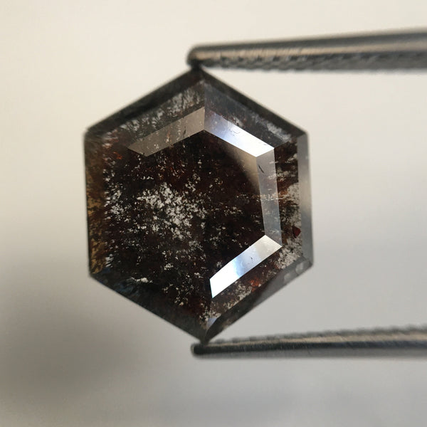 2.98 Ct Hexagon Shape Dark Gray Color Natural Loose Diamond, 13.38 mm x 10.96 mm X 2.14 mm Geometry Shape Natural Loose Diamond SJ55/59