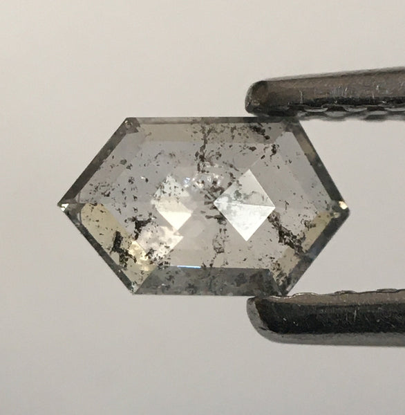 0.31 Ct Hexagon Shape Light Gray Natural Loose Diamond, 5.76 mm X 3.55 mm X 1.52 mm Rusty Translucent Rose Cut Natural Diamond SJ53/06