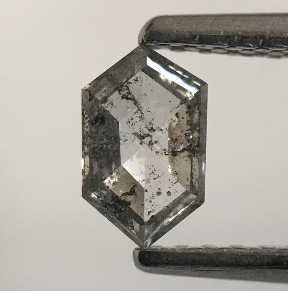 0.31 Ct Hexagon Shape Light Gray Natural Loose Diamond, 5.76 mm X 3.55 mm X 1.52 mm Rusty Translucent Rose Cut Natural Diamond SJ53/06
