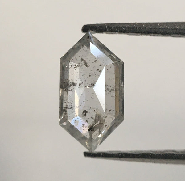 0.24 Ct Light Gray Hexagon shape natural loose diamond, 5.82 mm X 3.11 mm X 1.45 mm Fancy Grey Color Hexagon Cut loose diamond SJ53/09