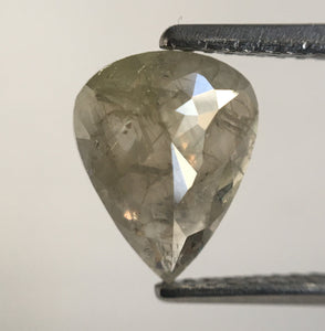 1.24 Ct 9.11 mm X 7.17 mm X 2.37 mm Fancy Grey Color Pear Cut Loose Natural Diamond, Grey Rose Cut Pear Shape Natural Rustic Diamond SJ56/12