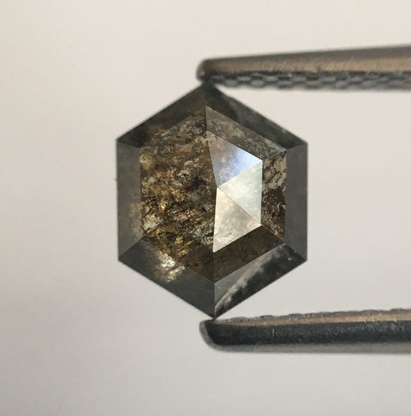 0.97 Ct Natural Loose Diamond Hexagon Shape 6.88 mm X 5.52 mm X 3.05 mm, Fancy Grey Color Hexagon Shape Natural loose diamond SJ56/27