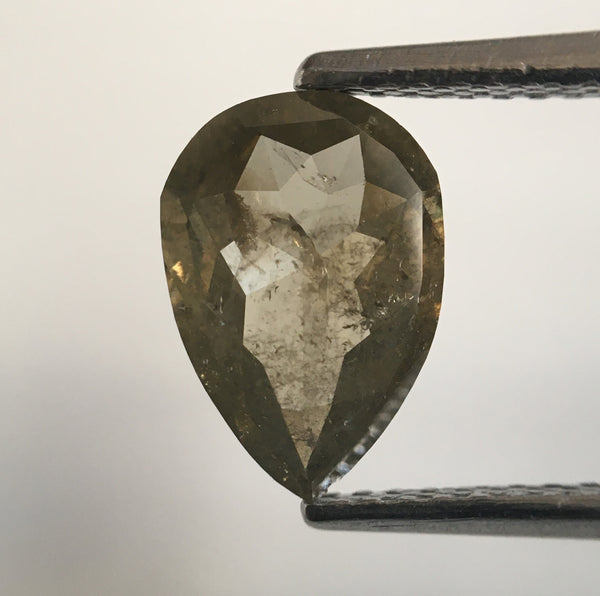 1.22 Ct Fancy color pear shape rose cut natural Loose diamond, 9.51 mm x 6.56 mm x 2.60 mm Pear shape loose rustic diamond SJ56/31