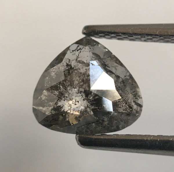 0.85 Ct Pear Shape Natural Gray Color Loose Diamond 6.76 mm X 7.47 mm X 2.25 mm, Grey Rose Cut Pear Natural Loose Diamond SJ56/32