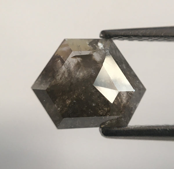 1.71 Ct Antique Shape Dark Gray Color Natural Loose Diamond, 7.40 mm x 9.42 mm X 2.83 mm Geometry shape Natural Loose Diamond SJ56/45
