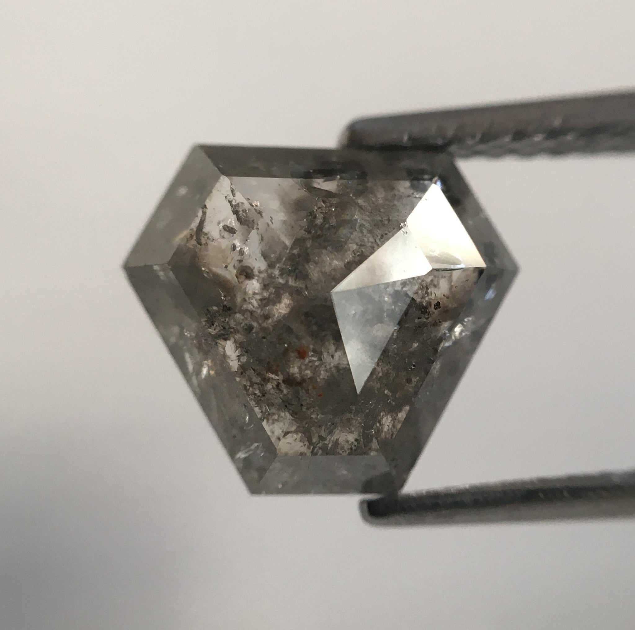2.77 Ct Antique Shape Fancy Gray Color Natural Loose Diamond, 8.32 mm x 9.55 mm X 3.97 mm Geometry shape Natural Loose Diamond SJ56/47