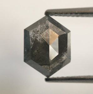 2.23 Ct Natural Loose Diamond Hexagon Shape 10.36 mm X 7.73 mm X 3.17 mm, Fancy Grey Color Hexagon Shape Natural loose diamond SJ56/54