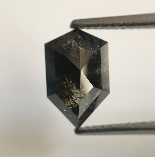 2.14 Ct Fancy Shape Dark Gray Black Color Natural Loose Diamond, 10.35 mm X 6.57 mm X 3.82 mm shield shape Natural Loose Diamond SJ54/20