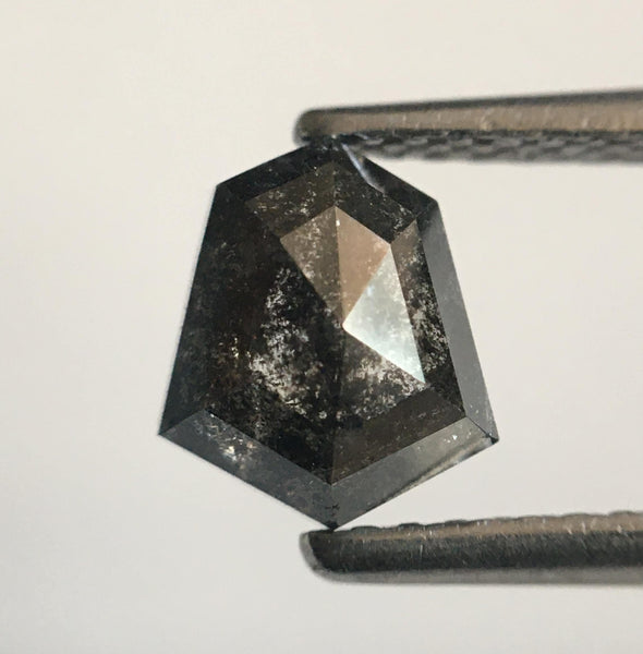 1.07 Ct Fancy Shape Dark Gray Black Color Natural Loose Diamond, 6.79 mm X 5.85 mm X 3.18 mm shield shape Natural Loose Diamond SJ54/22