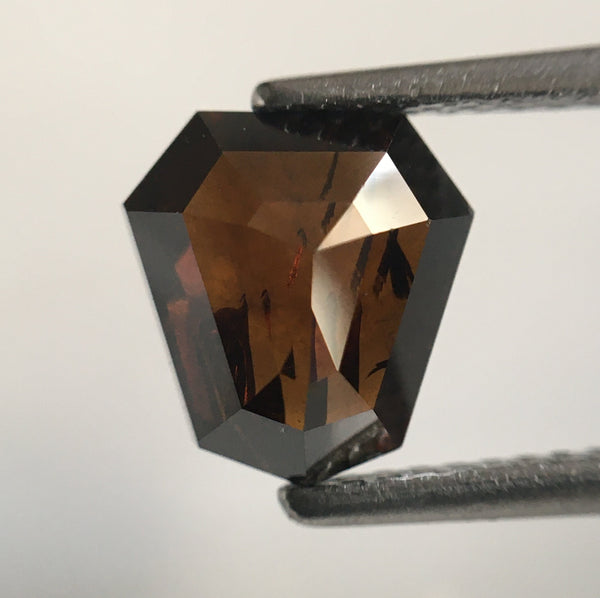 2.10 Ct Fancy Shape Cognac Brown Color Natural Loose Diamond, 8.13 mm X 7.48 mm X 4.29 mm shield shape Natural Loose Diamond SJ54/44