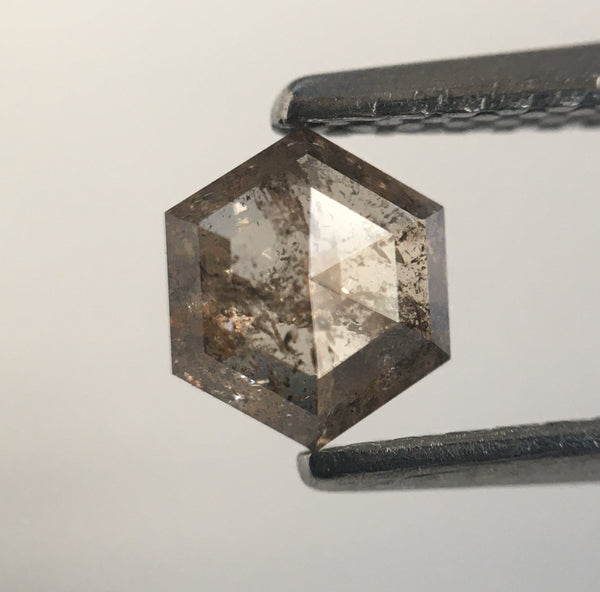 0.53 Ct Fancy Brown Color Natural Loose Diamond, 5.34 mm X 4.64 mm X 2.39 mm Fancy Hexagon Shape loose diamond for Jewelry making SJ01/38
