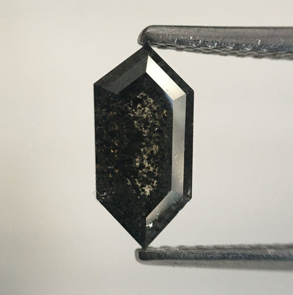 0.89 Ct Hexagon Shape Salt and Pepper Natural Loose Diamond, 9.24 mm X 4.53 mm X 2.60 mm loose diamond Use for Jewellery making SJ01/45