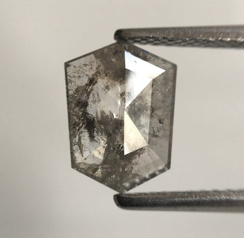 1.14 Ct Natural Fancy Grey Hexagon Shape, 9.16 mm x 6.78 mm X 1.85 mm Natural Loose Diamond use for solitaire ring SJ55/18