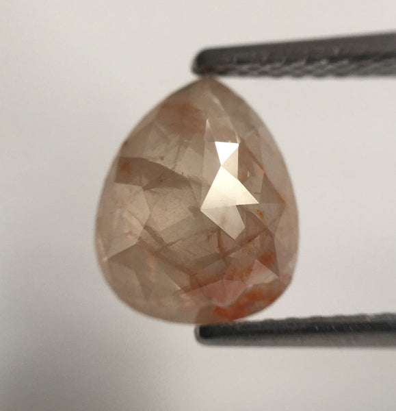 1.78 Ct Pear Shape Fancy Light Brown Rose Cut Natural Loose Diamond, 9.21 mm X 7.30 mm X 3.49 mm Rose Cut Pear Natural Loose Diamond SJ55/24