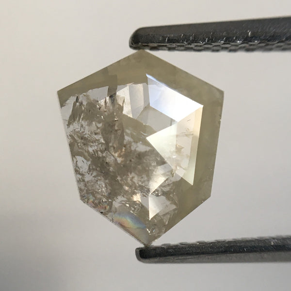 0.93 Ct Hexagon Shape Gray Color Natural Loose Diamond, 8.96 mm x 7.61 mm X 1.66 mm Geometry Shape Natural Loose Diamond SJ55/41