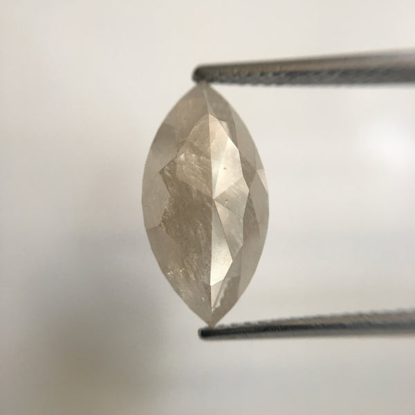 6.91 Ct Fancy Grey Marquise Shaped Natural Rose Cut Loose Diamond, 15.10 mm x 7.74 mm x 3.80 mm Fancy Gray Rose Cut Loose Diamond SJ56/23