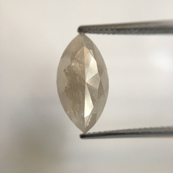 6.91 Ct Fancy Grey Marquise Shaped Natural Rose Cut Loose Diamond, 15.10 mm x 7.74 mm x 3.80 mm Fancy Gray Rose Cut Loose Diamond SJ56/23