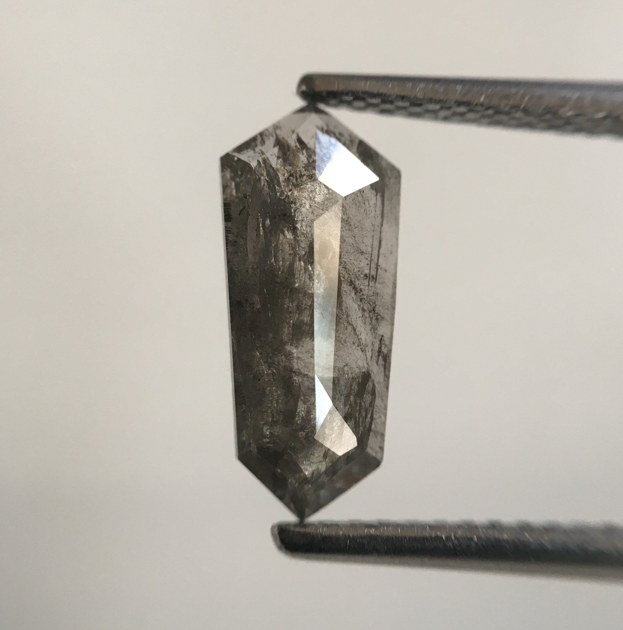 0.96 Ct Natural Loose Diamond Hexagon Shape 11.86 mm X 5.16 mm X 1.59 mm, Fancy Grey Long Hexagon Shape Natural loose diamond SJ56/42